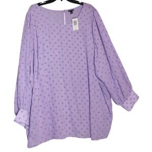 Torrid NWT Womens Chiffon Dot Purple Puff Sleeve Plus Size‎ 6